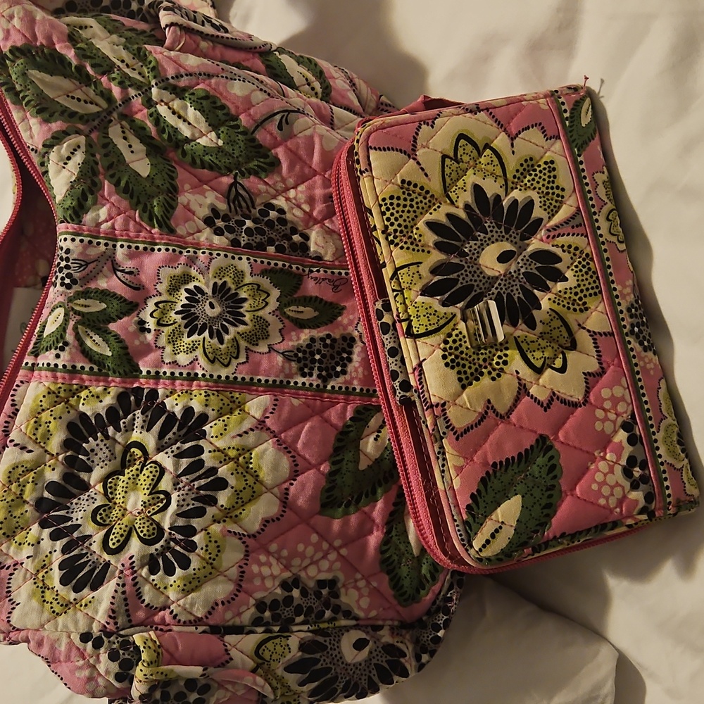Vera Bradley Priscilla Pink matching bag and wallet - Picture 1 of 14